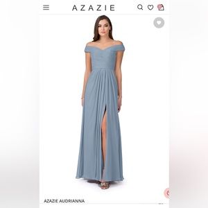 Azazie Audrianna Dress. Size 12. Dusty blue.